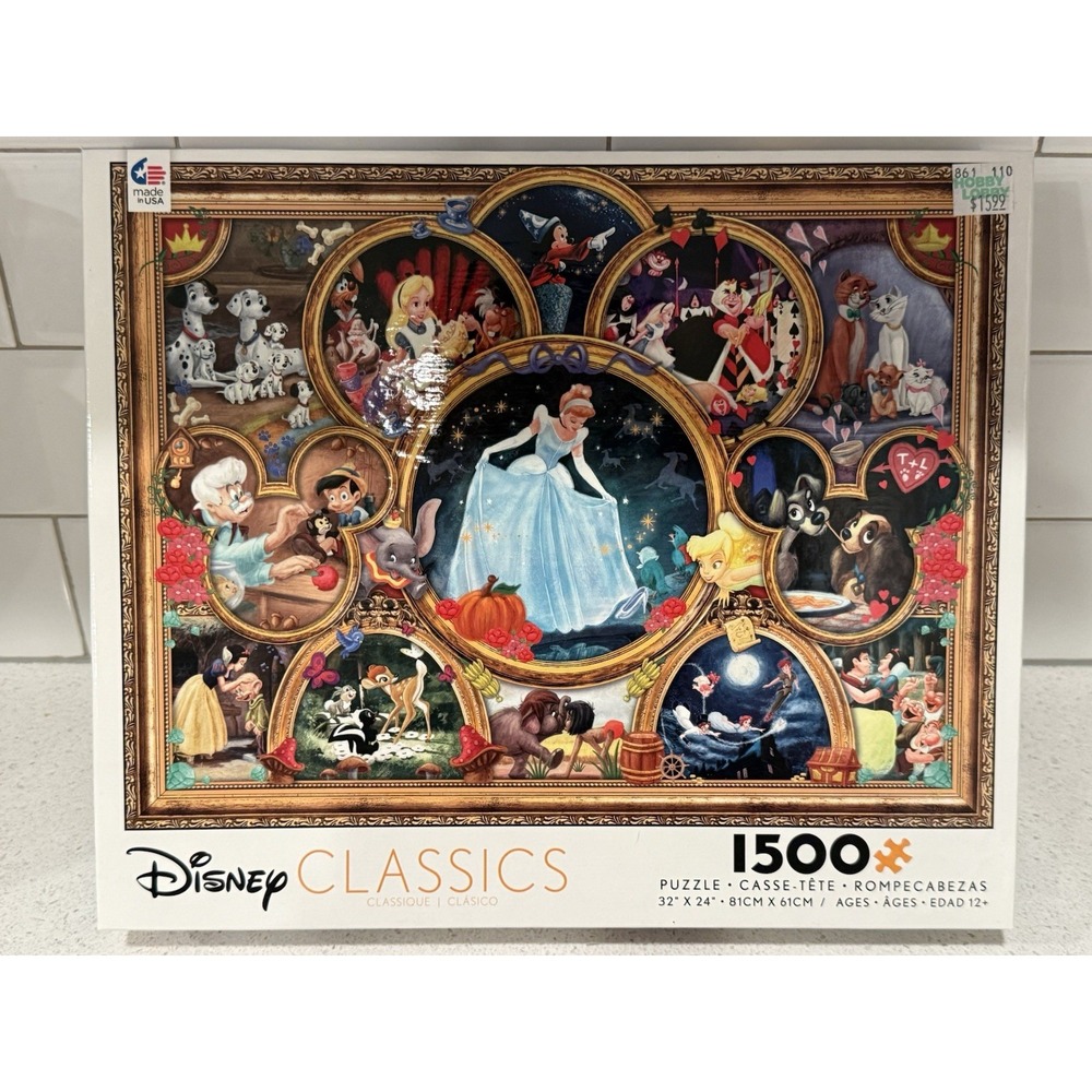 Ceaco Disney Classics 1500 Piece Interlocking Cardboard Jigsaw Puzzle Multicolor
